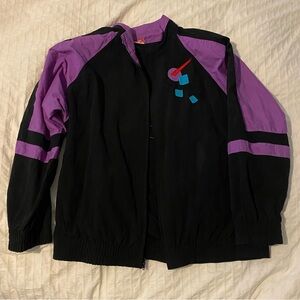 Vintage Retro Tail Black and Purple Outerwear Jacket